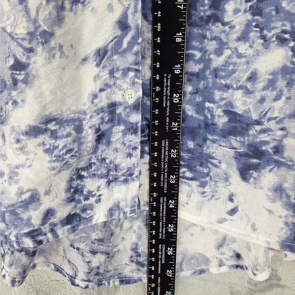 Womens Top Large Boho Crochet Cottagecore Abstract Floral Western Button Up - Picture 4 of 6